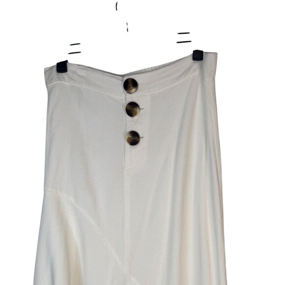 2/$30 ZARA Size M White Asymmetrical Button Front Skirt - Picture 5 of 11